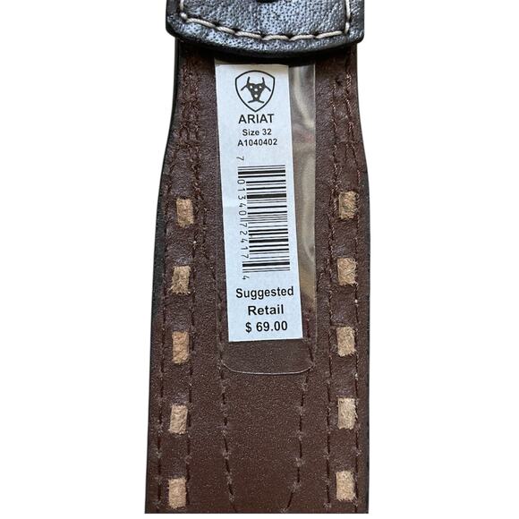 Ariat Leather Belt Southwestern Beaded Size 32 (NWT) - Picture 6 of 9